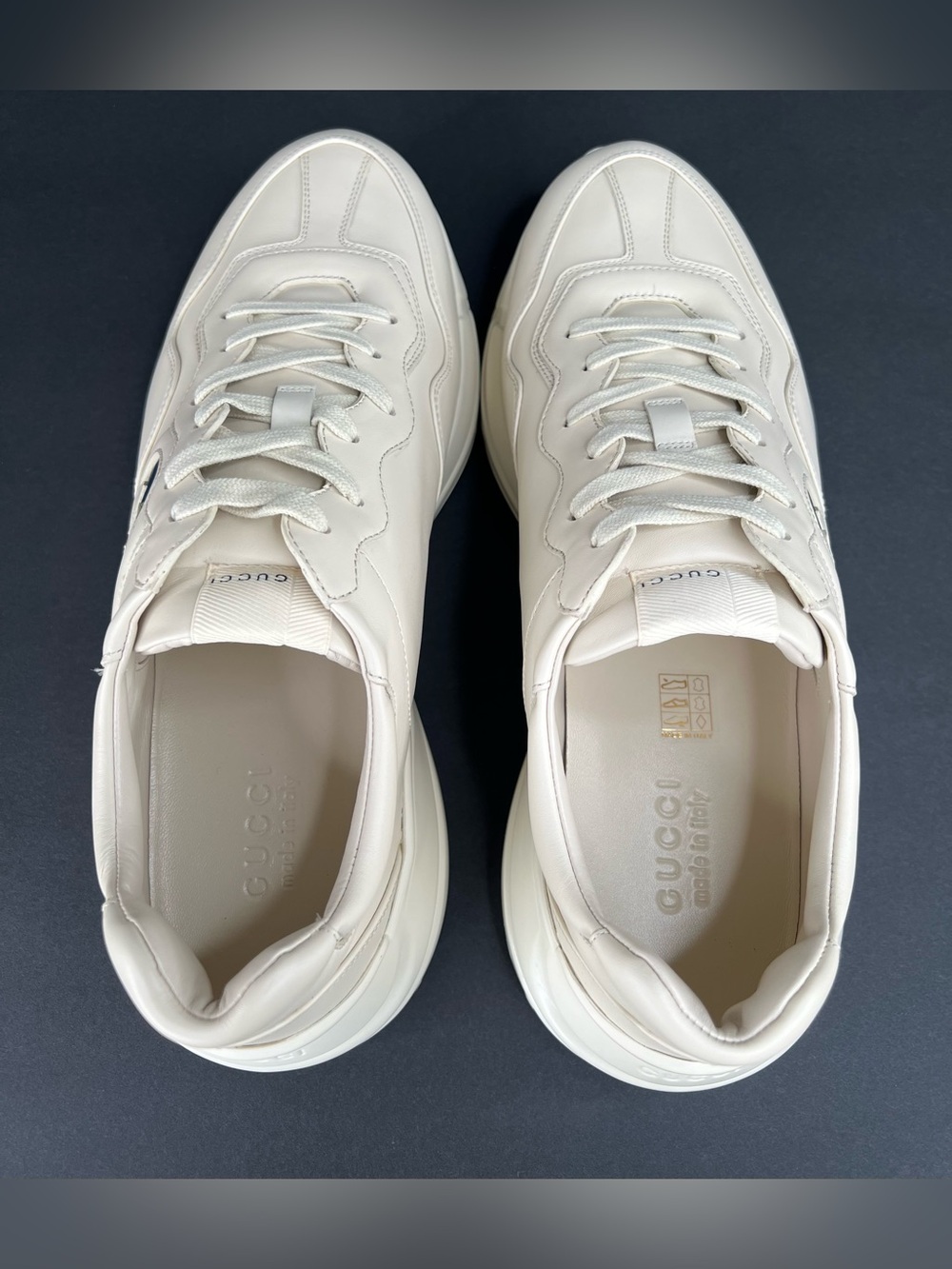 Gucci Rhyton GG Logo Ace Men Leather Sneakers UK 13 - US 13.5 - EU 47 - Picture 9 of 11